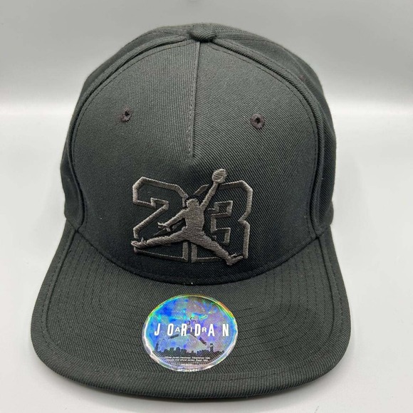 Air Jordan 23 Hat Men Black Embroidered Jumpman Snap Back Cap